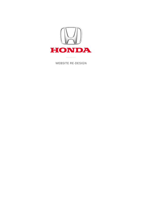 Honda logo cover slide introducing the Honda Australia website redesign case study